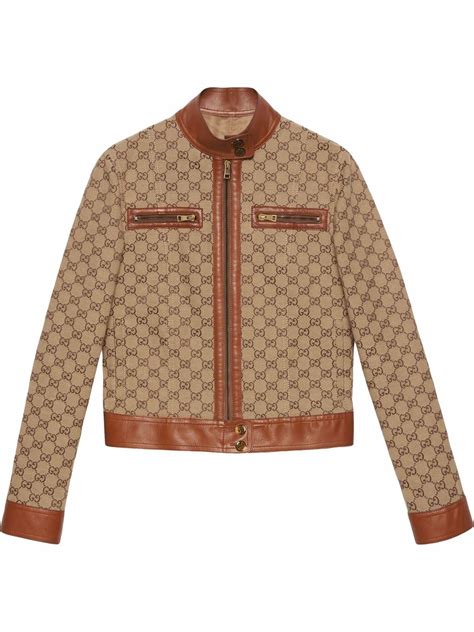 gucci shearling women jacket leather trimming wool lining|Gucci Leather jackets for Women .